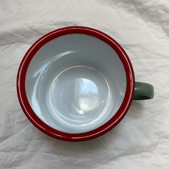 Creative co-op Reindeer Feed, The North Pole green and red holiday metal mug. - Picture 3 of 9